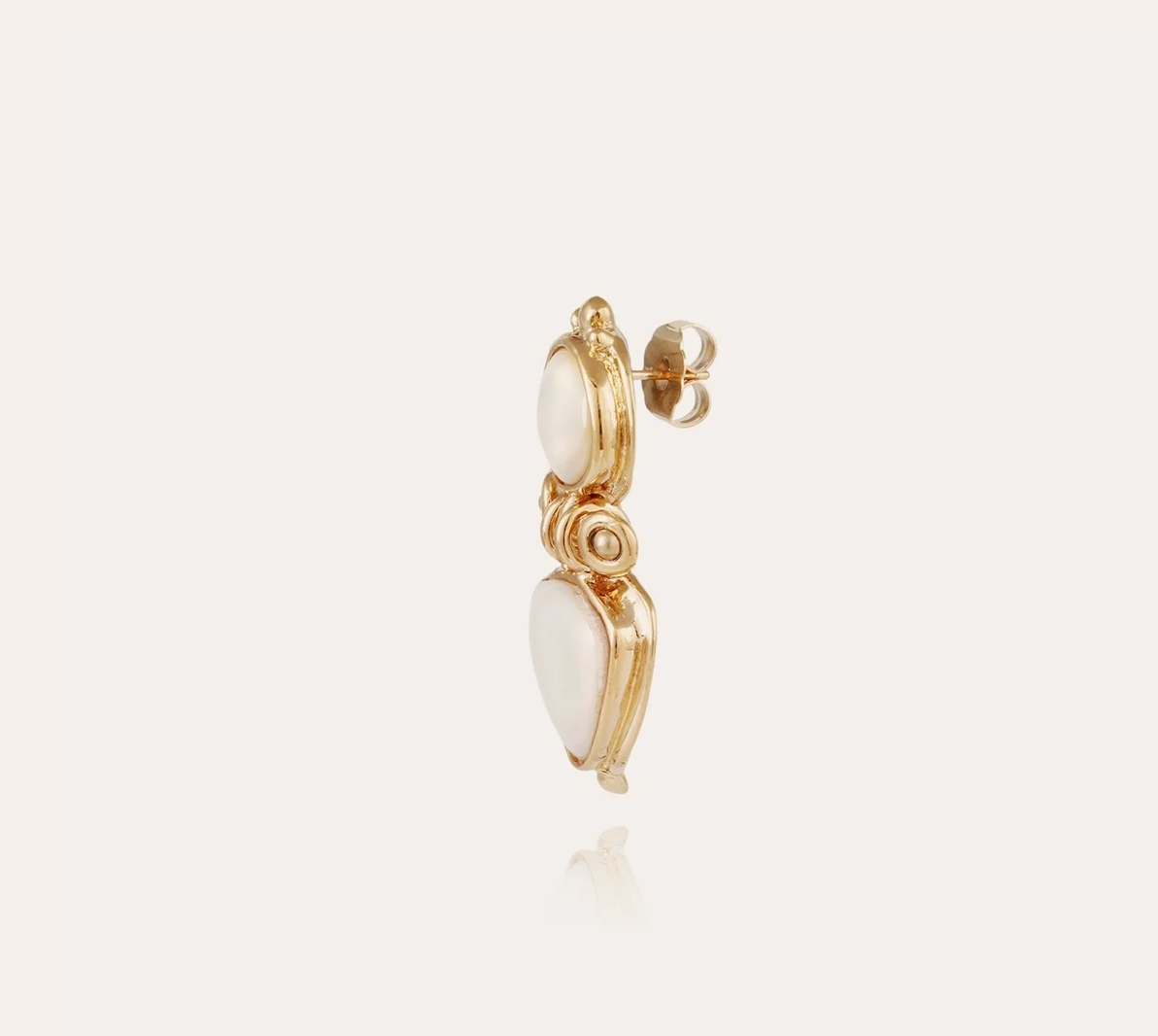 GAS BIJOUX - Boucles d'oreilles COLORADO dorées à l'or fin - Nacre blanche