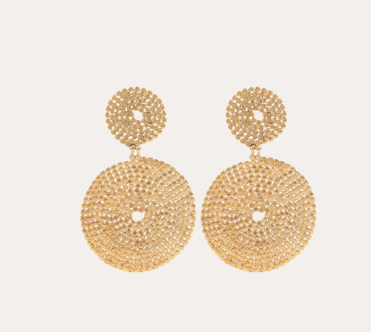GAS BIJOUX - Boucles d'oreilles ONDE LUCKY dorées métal à l'or fin