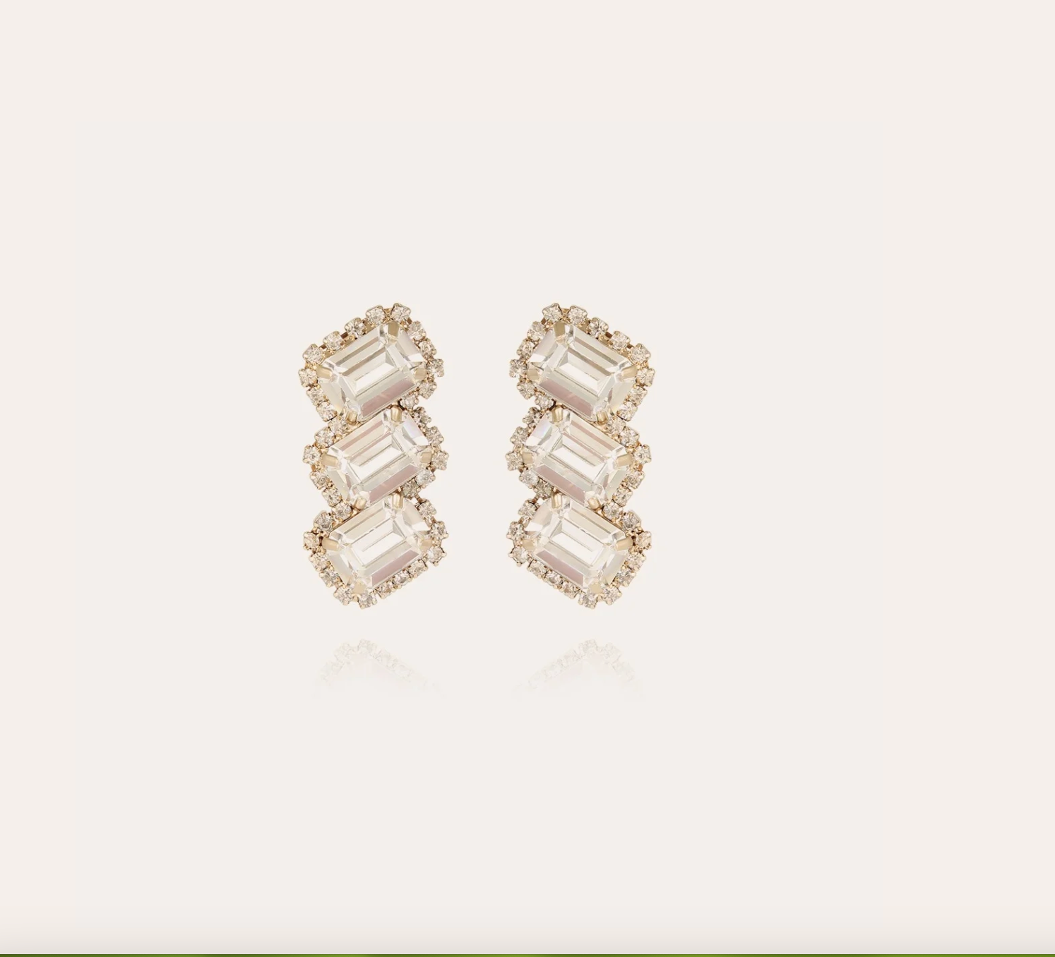 GAS BIJOUX - Boucles d'oreilles CLIPS LEONORE 3 dorées métal doré à l'or fin