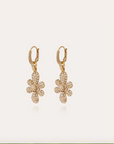 GAS BIJOUX - Boucles d'oreilles TAO AGAPA strass blancs dorées à l'or fin