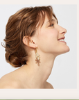 GAS BIJOUX - Boucles d'oreilles TAO AGAPA strass blancs dorées à l'or fin