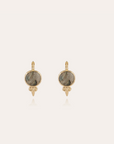 GAS BIJOUX - Boucles d'oreilles serti dorées à l'or fin - Labradorite