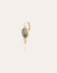 GAS BIJOUX - Boucles d'oreilles serti dorées à l'or fin - Labradorite