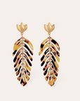 GAS BIJOUX - Boucles d'oreilles CAVALLO acétate écaille perles blanches dorées à l'or fin
