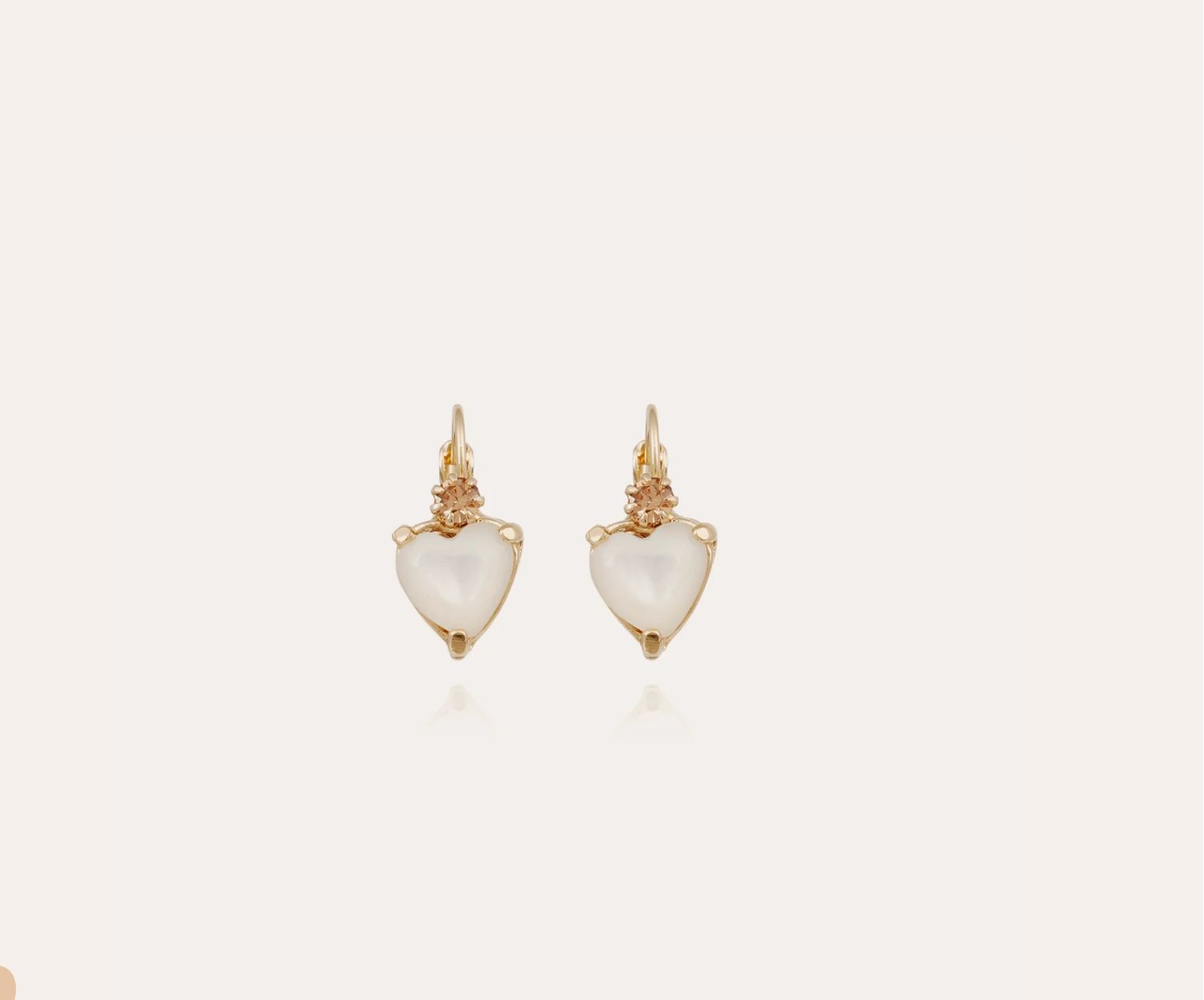 GAS BIJOUX - Boucles d'oreilles DONGUETTE nacre blanche dorées à l'or fin