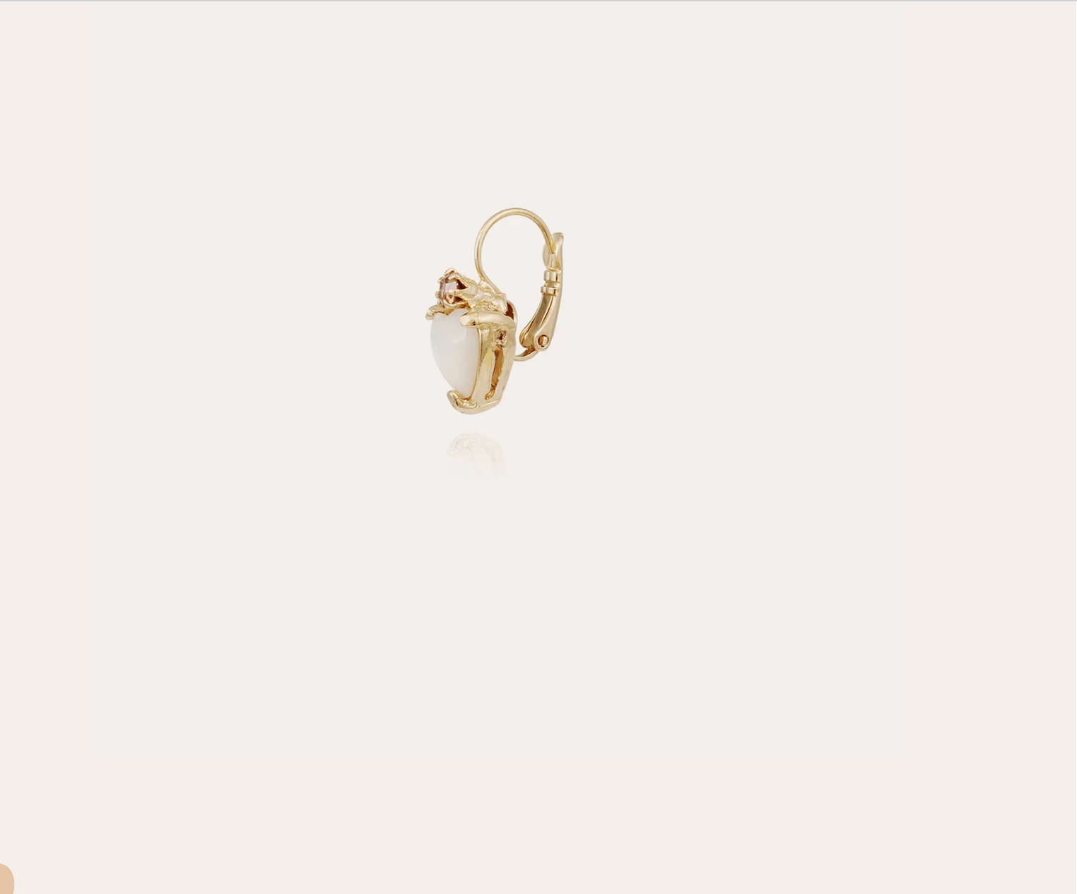 GAS BIJOUX - Boucles d'oreilles DONGUETTE nacre blanche dorées à l'or fin
