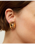 GAS BIJOUX - Boucles d'oreilles puces COPHEA STRASS dorées à l'or fin