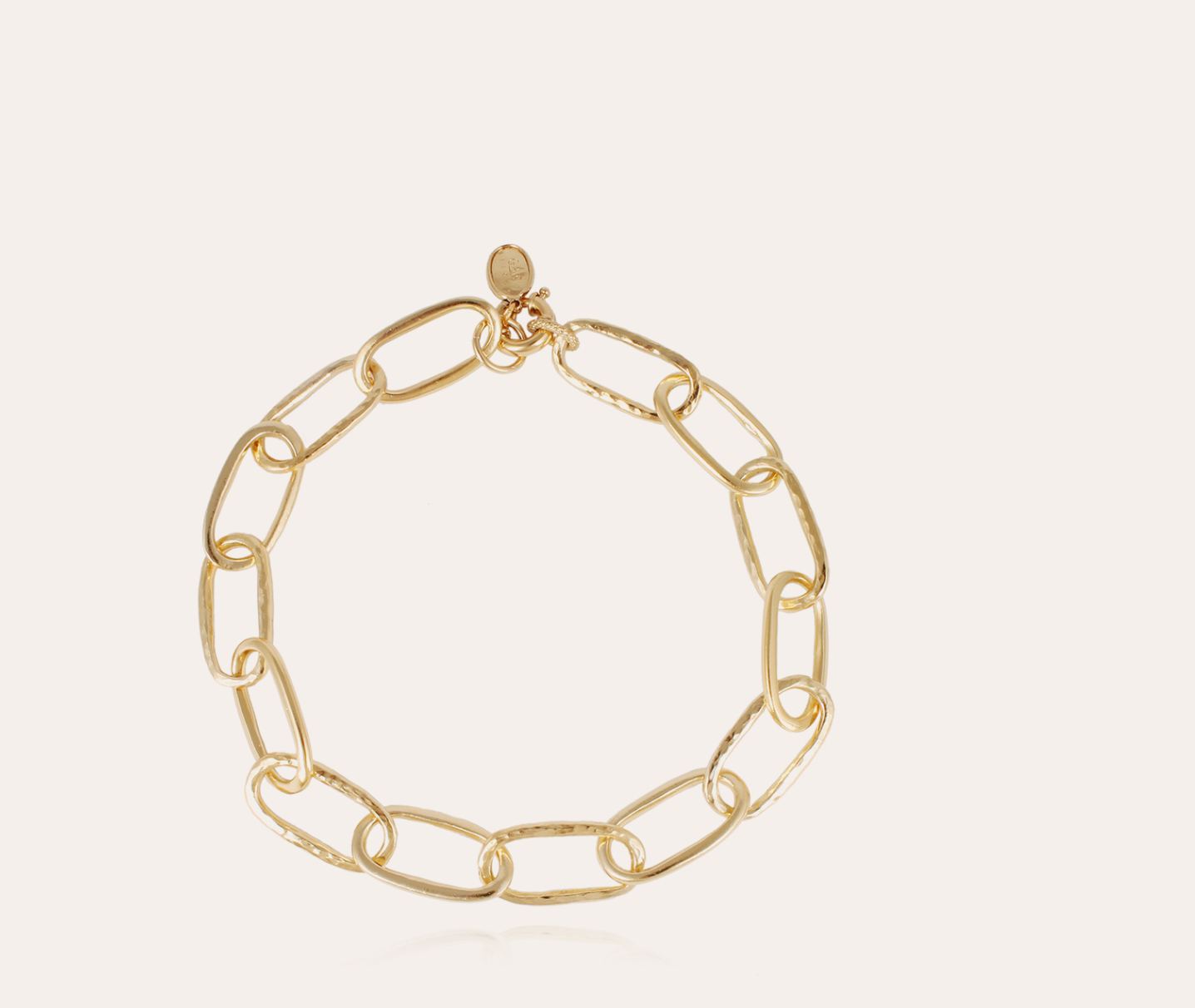 GAS BIJOUX - Collier MAILLE OVALE grand modèle doré métal à l'or fin