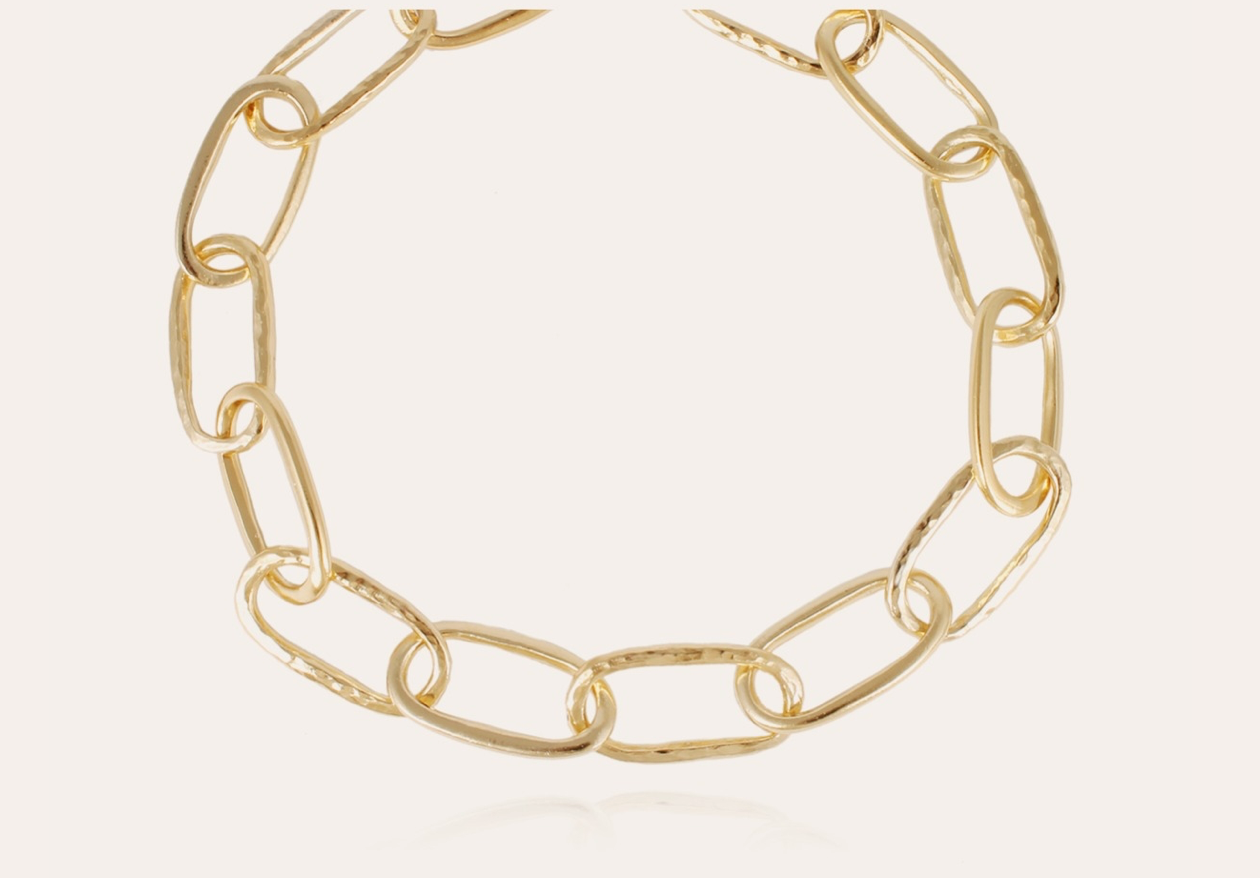 GAS BIJOUX - Collier MAILLE OVALE grand modèle doré métal à l'or fin