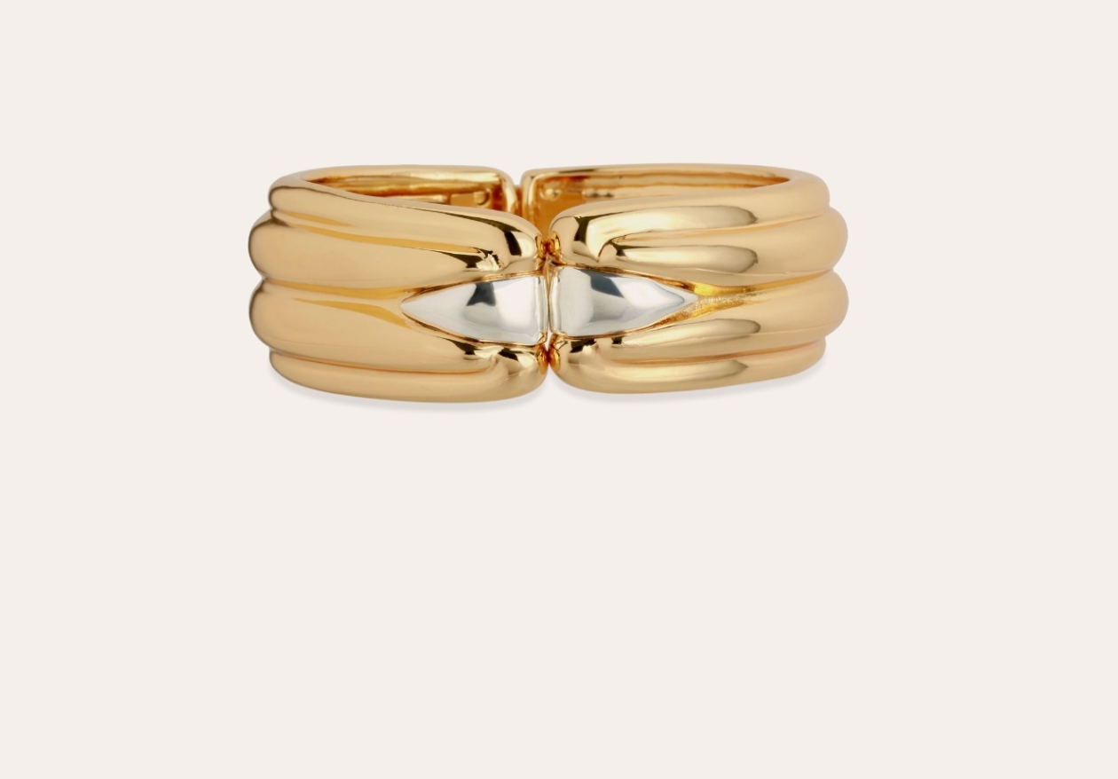 GAS BIJOUX - Bracelet ECUME BICOLORE DORE métal doré à l'or fin