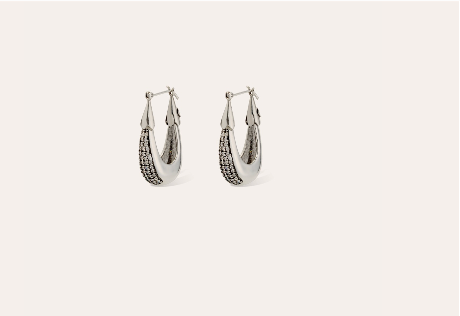 GAS BIJOUX - Boucles d'oreilles ECUME argentées - ZIRCONE métal argenté