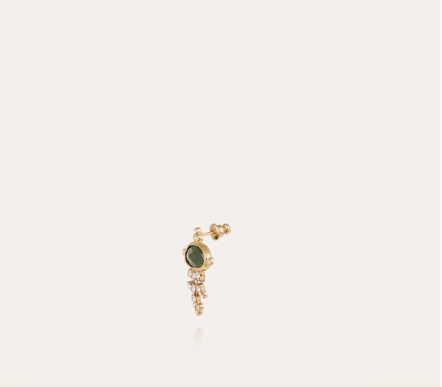 GAS BIJOUX - Boucles d'oreilles TIKI petit modèle - Serpentine et métal doré à l'or fin