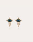 GAS BIJOUX - Boucles d'oreilles TIKI petit modèle - Apatite bleue et métal doré à l'or fin