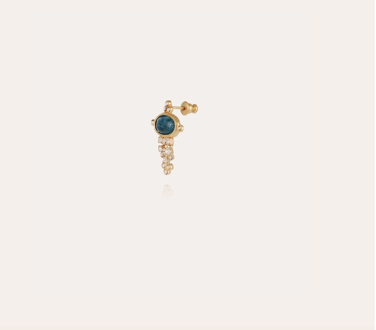 GAS BIJOUX - Boucles d'oreilles TIKI petit modèle - Apatite bleue et métal doré à l'or fin