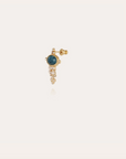 GAS BIJOUX - Boucles d'oreilles TIKI petit modèle - Apatite bleue et métal doré à l'or fin