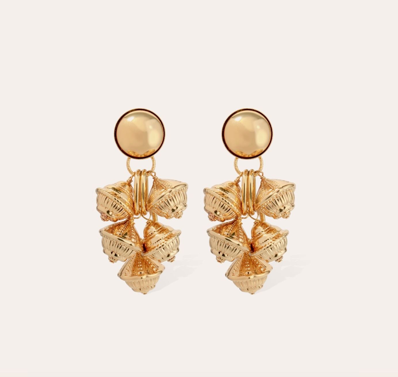 GAS Bijoux - Boucles d'oreilles BELL métal doré