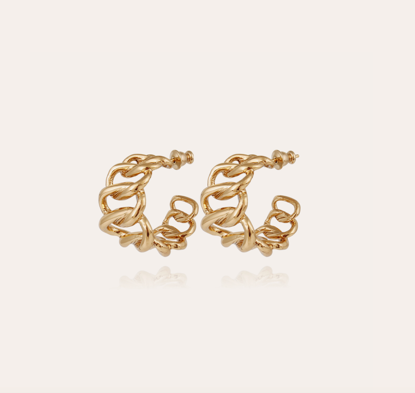 GAS BIJOUX - Boucles d'oreilles BRONX créoles dorées à l'or fin