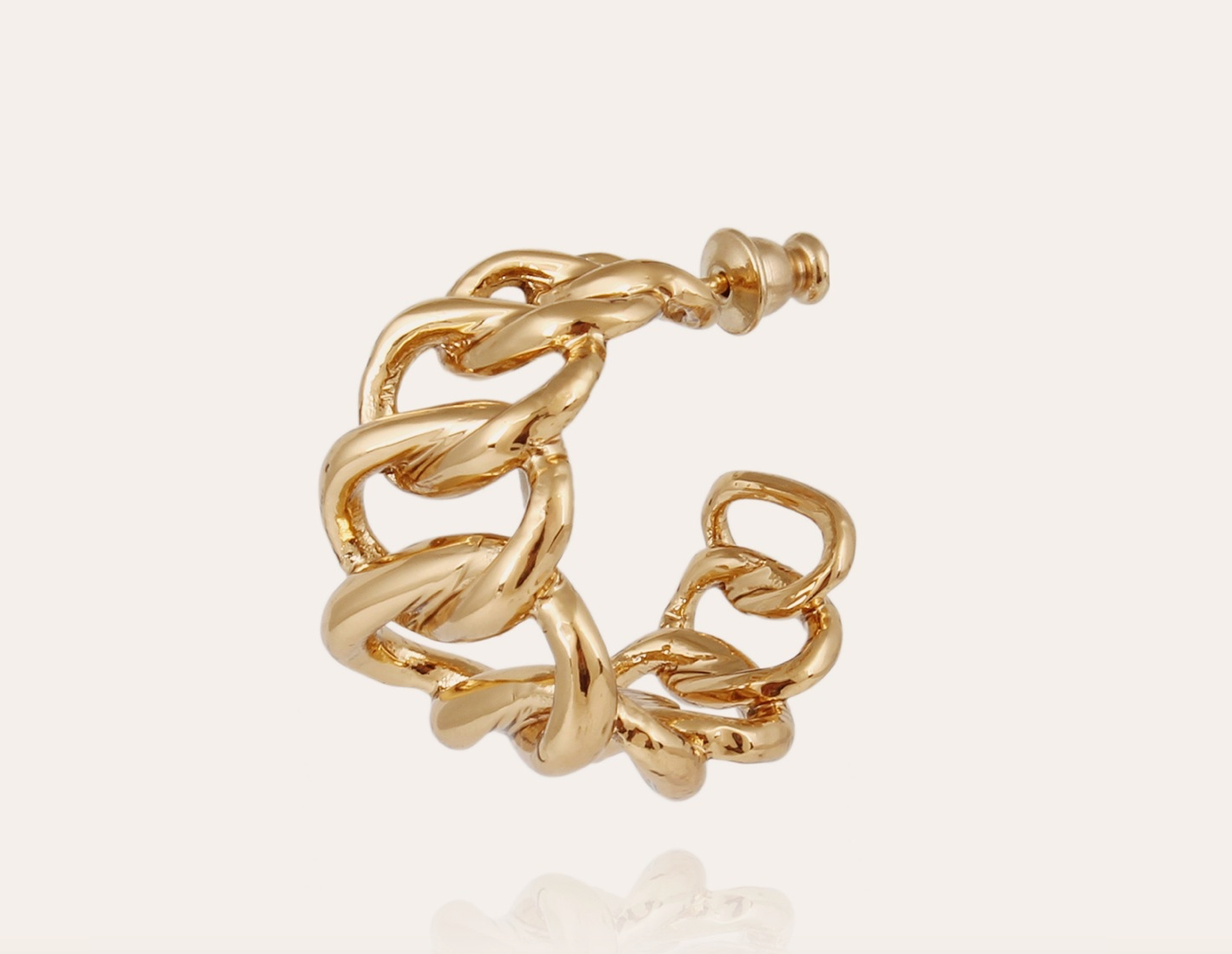 GAS BIJOUX - Boucles d'oreilles BRONX créoles dorées à l'or fin