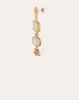 GAS BIJOUX - Boucles d'oreilles SILENE petit modèle dorées - Nacre blanche et cristal