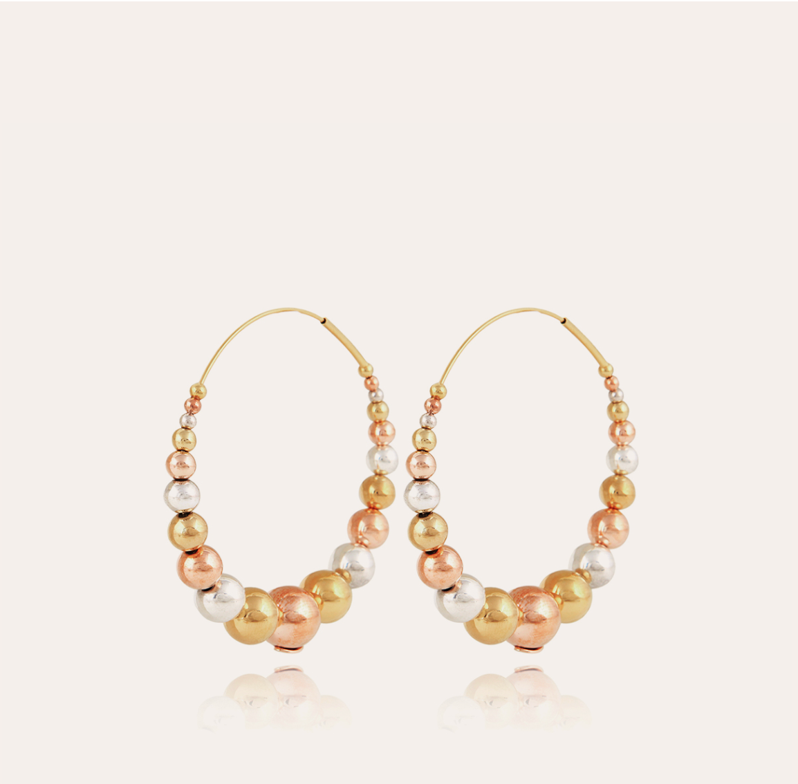 GAS BIJOUX - Boucles d'oreilles créoles MULTIPERLA BICOLORE