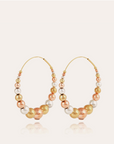 GAS BIJOUX - Boucles d'oreilles créoles MULTIPERLA BICOLORE