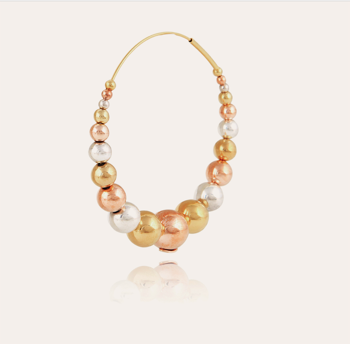 GAS BIJOUX - Boucles d'oreilles créoles MULTIPERLA BICOLORE