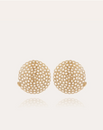 GAS BIJOUX - Boucles d'oreilles puces ONDE GOURMETTE grand modèle doré à l'or fin