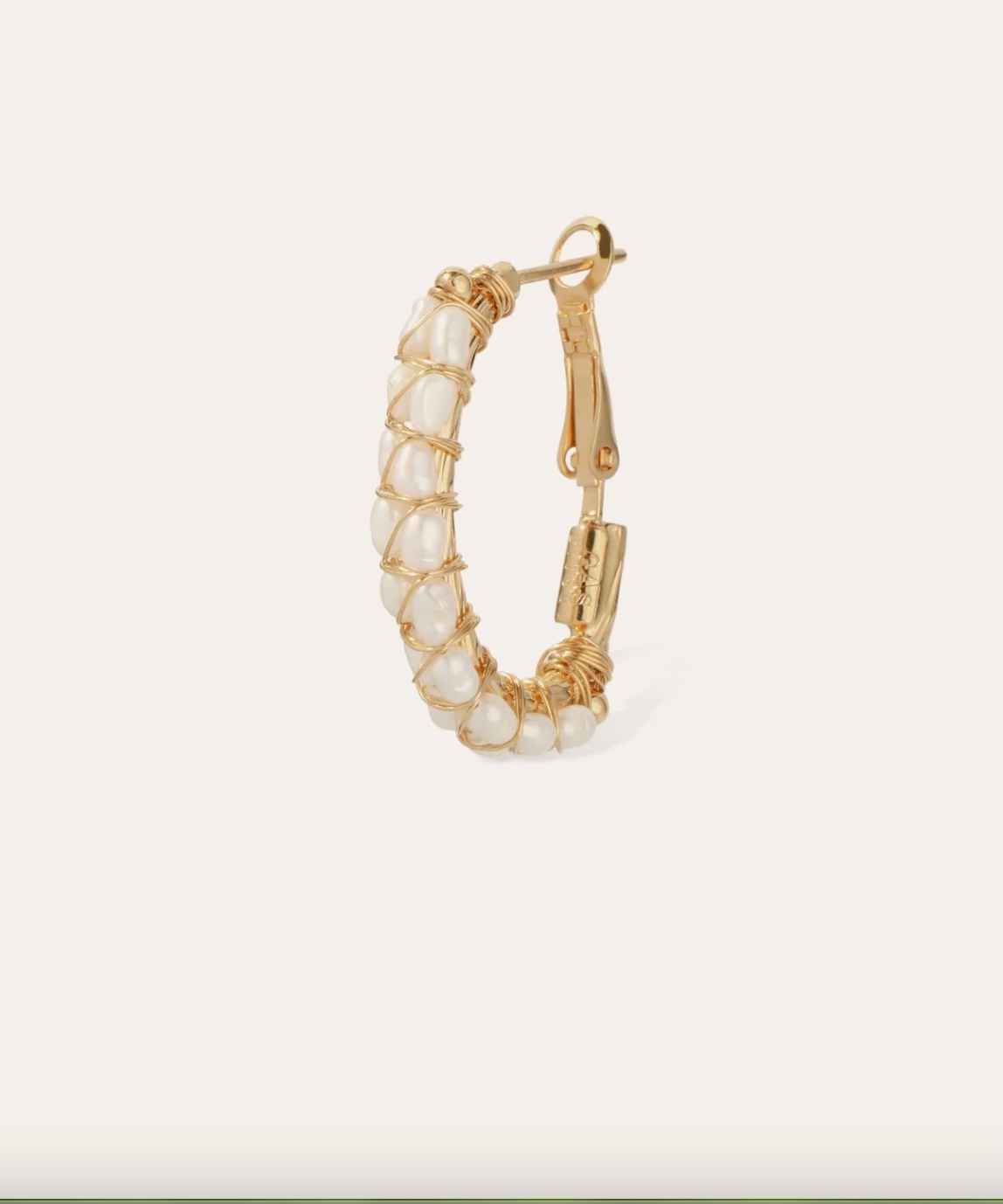 GAS BIJOUX - Boucles d'oreilles EURYDICE petit modèle doré à l'or fin - Perles de culture