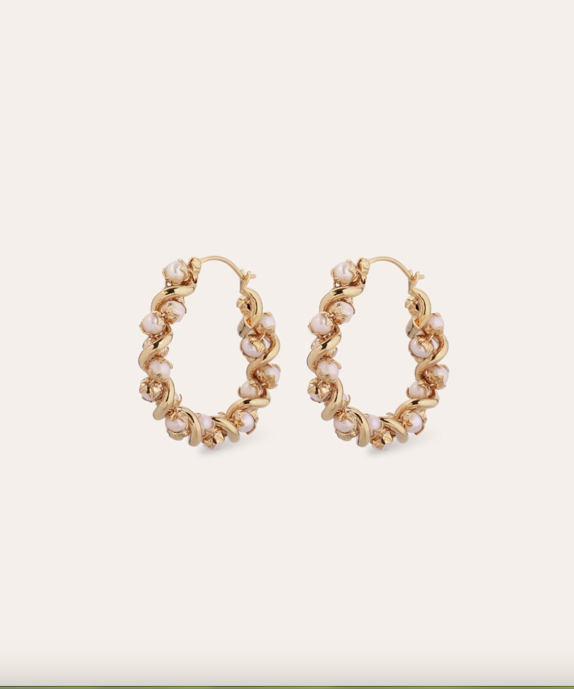 GAS BIJOUX - Boucles d'oreilles EURYDICE petit modèle doré à l'or fin - Perles de culture