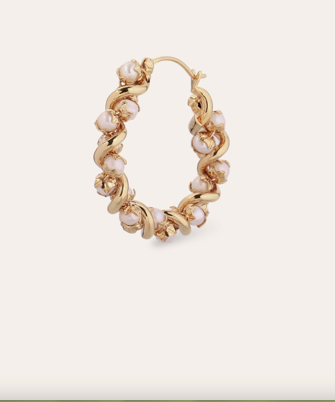GAS BIJOUX - Boucles d'oreilles EURYDICE petit modèle doré à l'or fin - Perles de culture