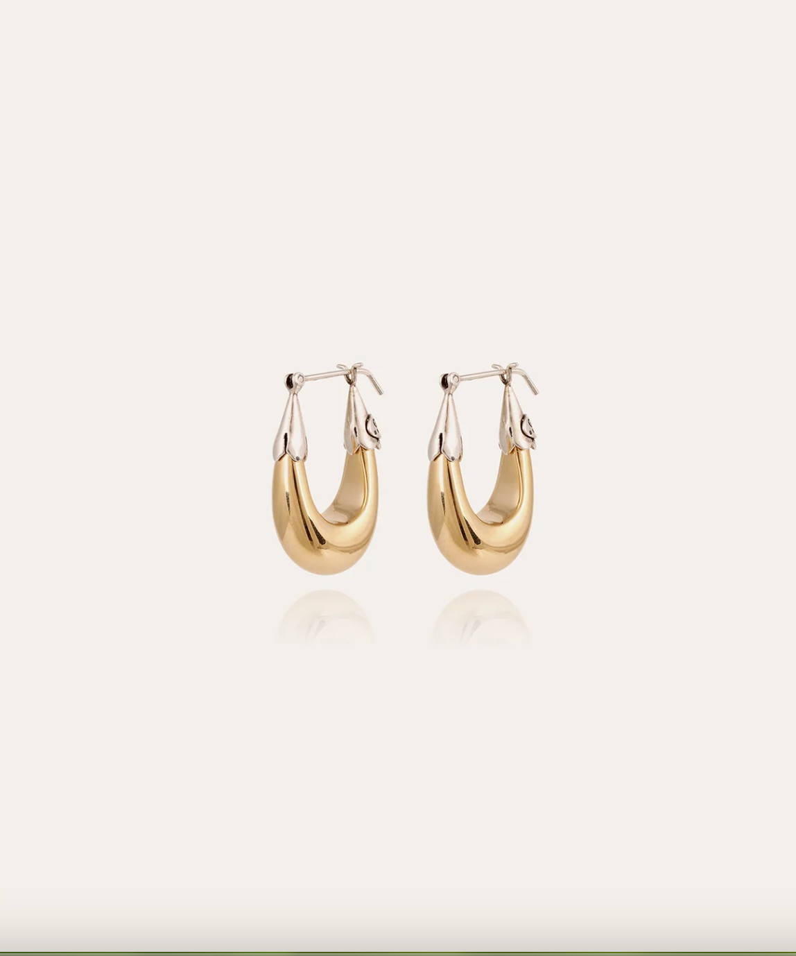 GAS BIJOUX - Boucles d'oreilles ECUME petit modèle bicolore dorées bicolore