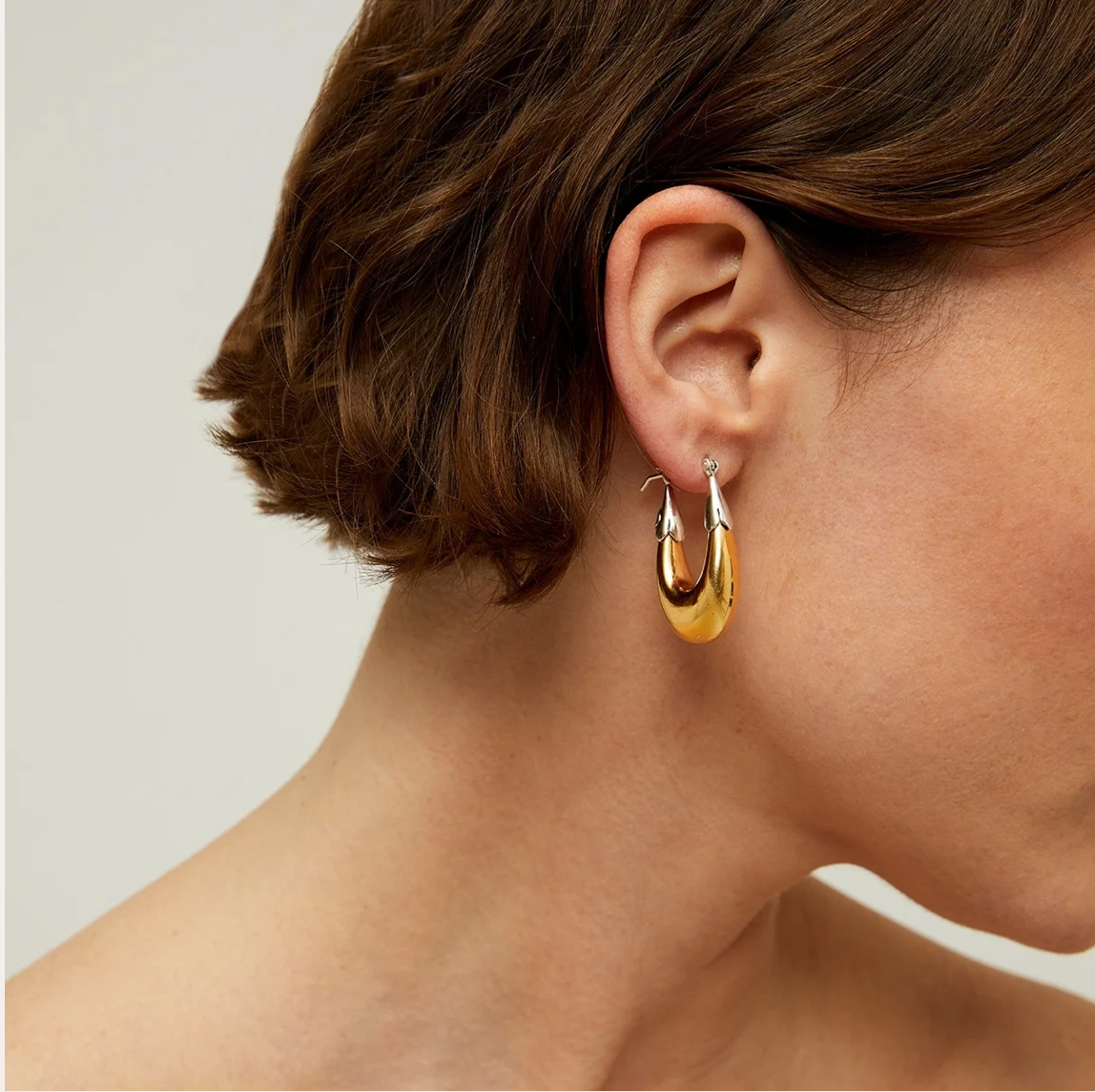 GAS BIJOUX - Boucles d'oreilles ECUME petit modèle bicolore dorées bicolore