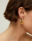 GAS BIJOUX - Boucles d'oreilles ECUME petit modèle bicolore dorées bicolore