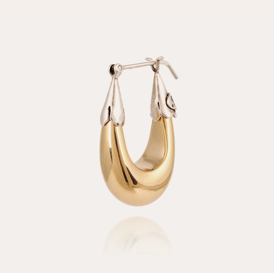GAS BIJOUX - Boucles d'oreilles ECUME petit modèle bicolore dorées bicolore