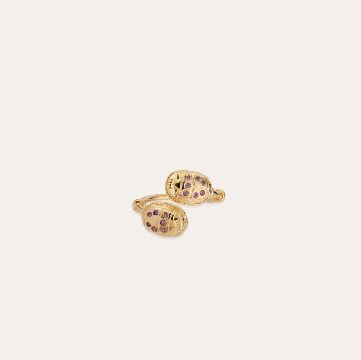 GAS BIJOUX - Bague duaity SCARAMOUCHE dorée - Améthyste - Capsule les précieuses