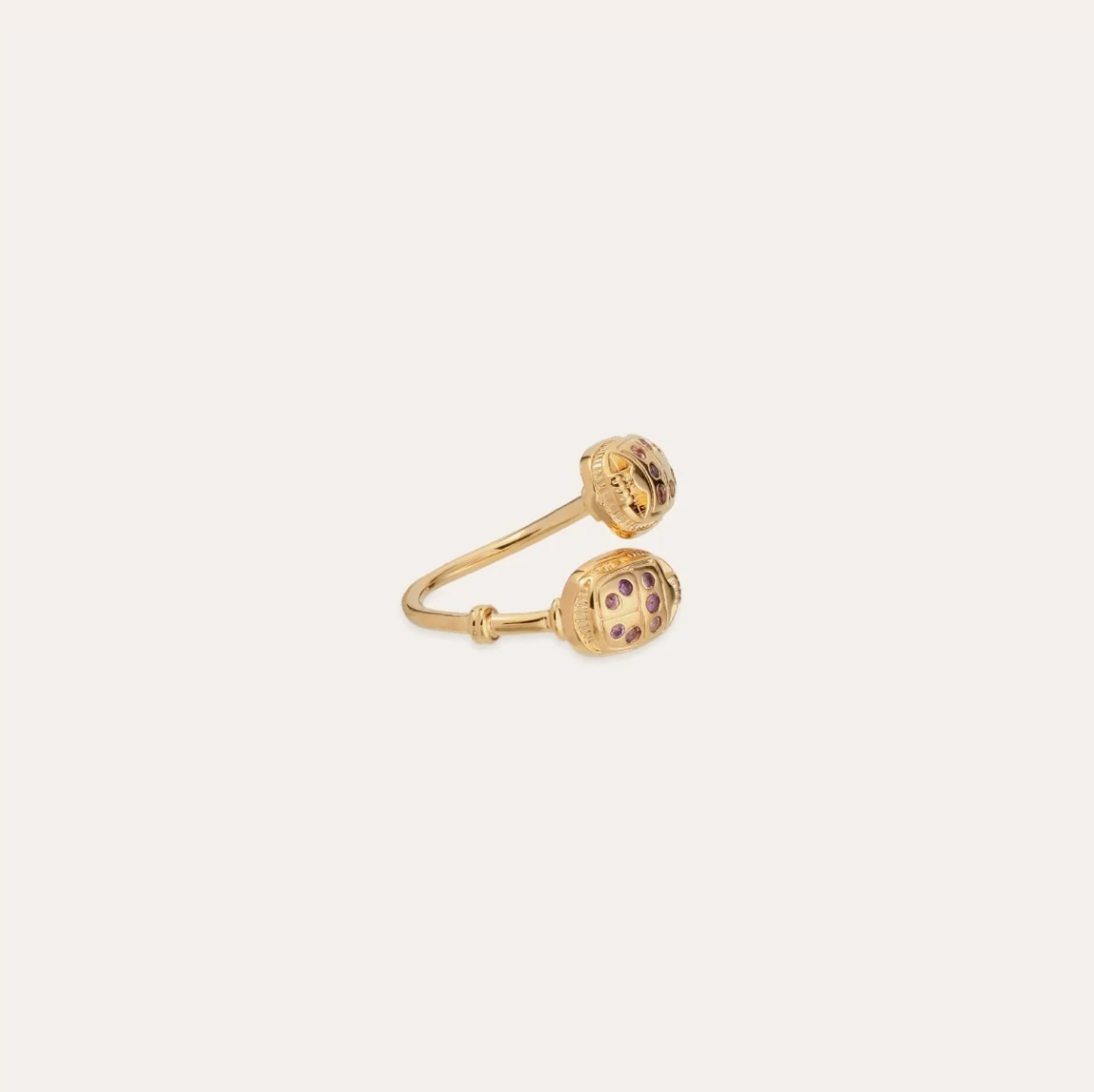 GAS BIJOUX - Bague duaity SCARAMOUCHE dorée - Améthyste - Capsule les précieuses