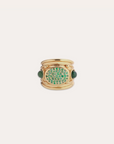 GAS BIJOUX - Bague SIMONE dorée à l'or fin - Emeraude - Capsule les précieuses