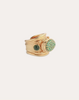 GAS BIJOUX - Bague SIMONE dorée à l'or fin - Emeraude - Capsule les précieuses
