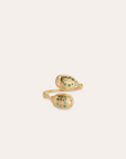 GAS BIJOUX - Bague duality SCARAMOUCHE dorée à l'or fin - Emeraude - Capsule les précieuses