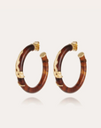 GAS BIJOUX - Boucles d'oreilles créoles COBRA petit modèle dorées à l'or fin