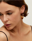 GAS BIJOUX - Boucles d'oreilles créoles COBRA petit modèle dorées à l'or fin