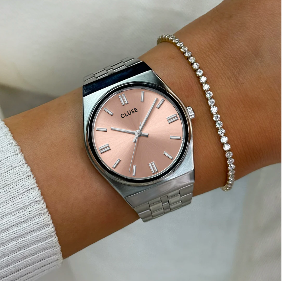 CLUSE - RETRO 70'S Montre CW35101 argent/rose