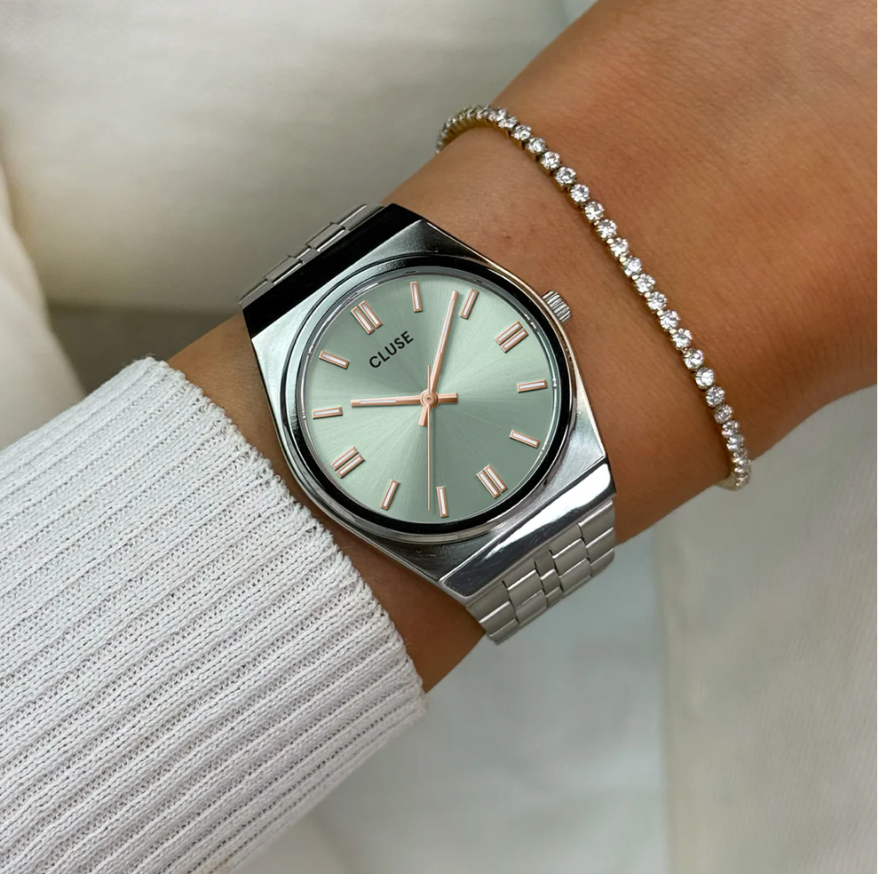 CLUSE - RETRO 70'S Montre CW35103 vert/argent
