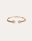 GAS BIJOUX - Bracelet jonc DUALITY AMORE DORÉ CAMEL métal doré à l'or fin