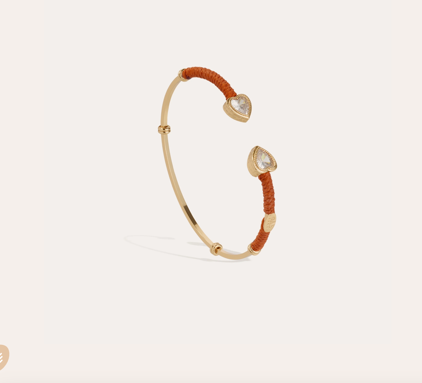 GAS BIJOUX - Bracelet jonc DUALITY AMORE doré rouge métal doré à l'or fin