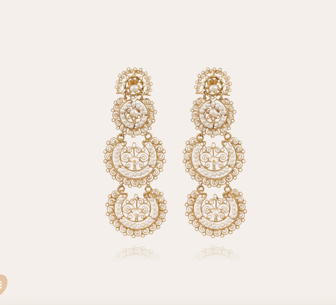 GAS BIJOUX - Boucles d'oreilles YUCA 3 rangs dorées à l'or fin