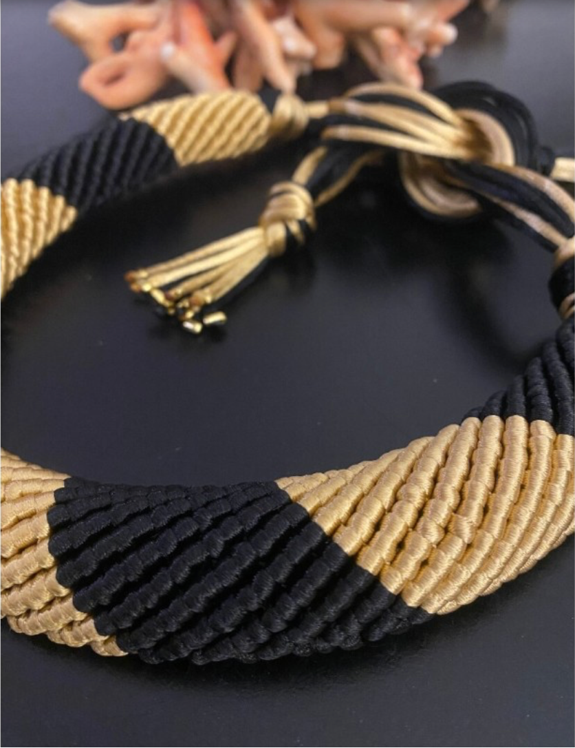 YASSS - Collier le RINABOW WAVES BALCK/GOLD