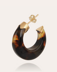 GAS BIJOUX - Boucles d'oreilles créoles ABALONE mini acétate dorées à l' or fin