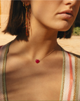 UNE A UNE - Collier Goutte Coeur Jaune