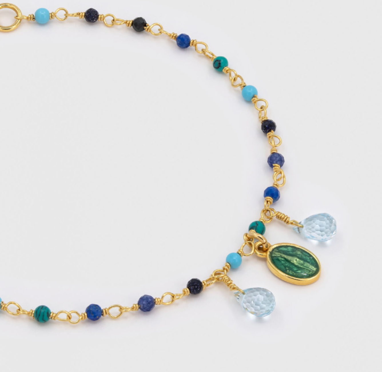 UNE A UNE - Bracelet INDE MADONE bleue